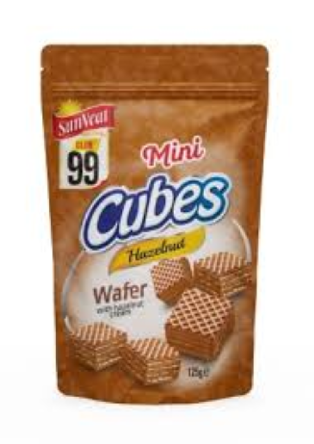 SUNVEAT CUBE WAFER HAZELNUT 125G
